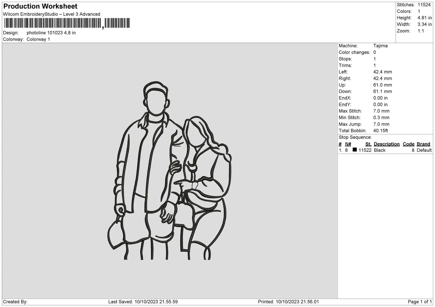 Photoline 1010 Embroidery File 6 sizes