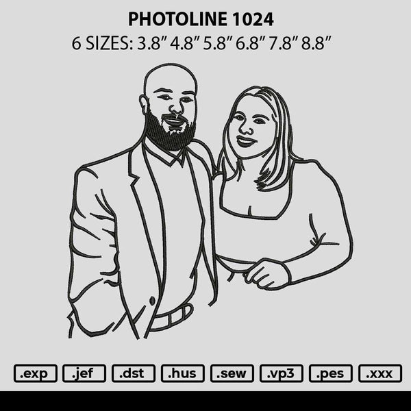 Photoline 1024 Embroidery File 6 sizes