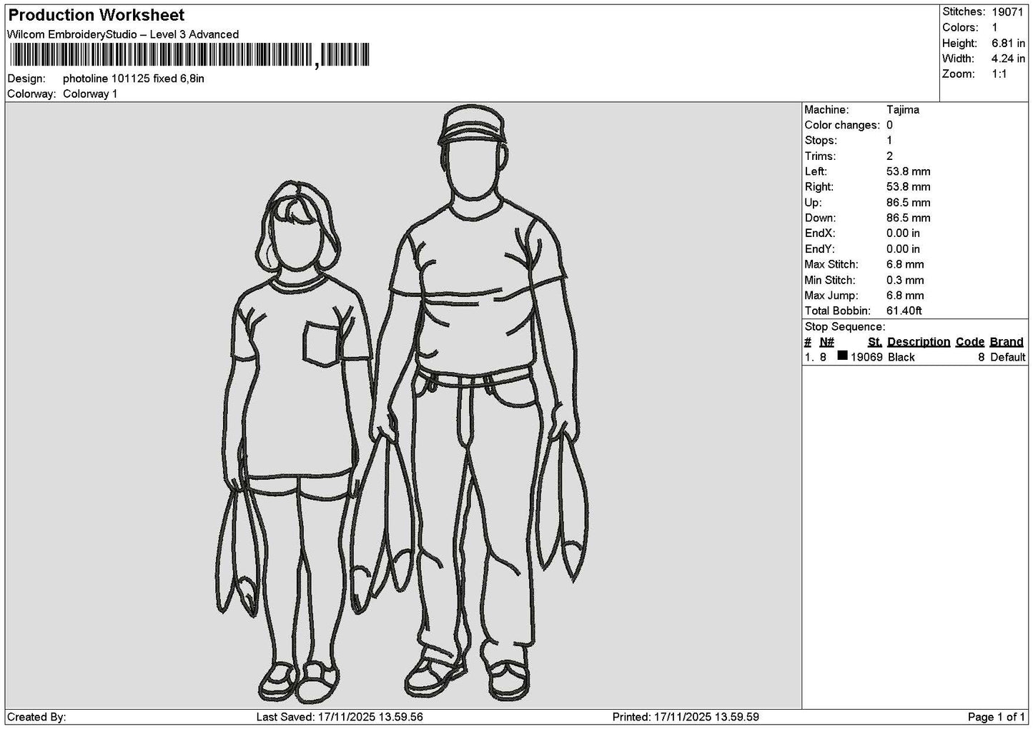 Photoline 1011 Embroidery File 6 sizes
