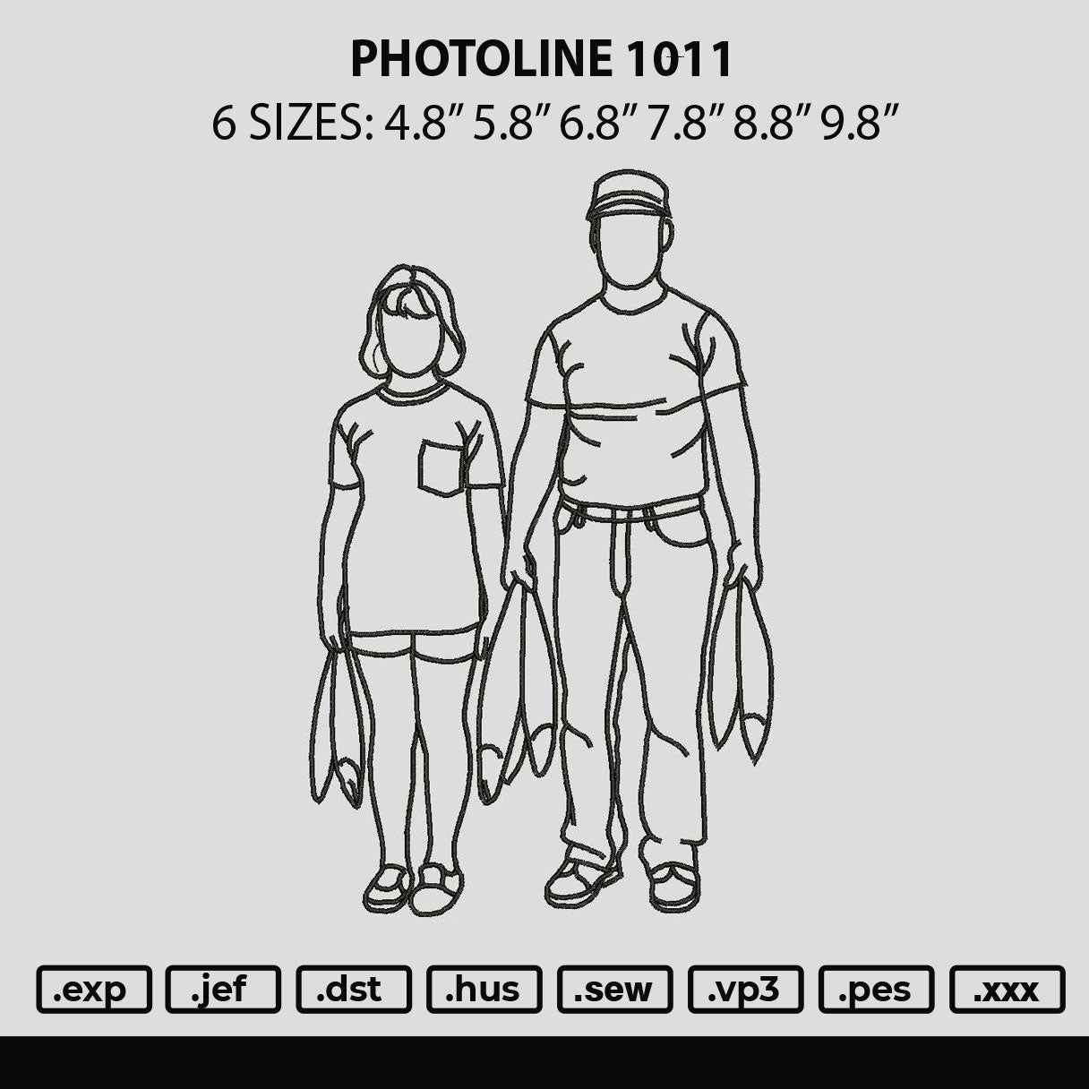 Photoline 1011 Embroidery File 6 sizes