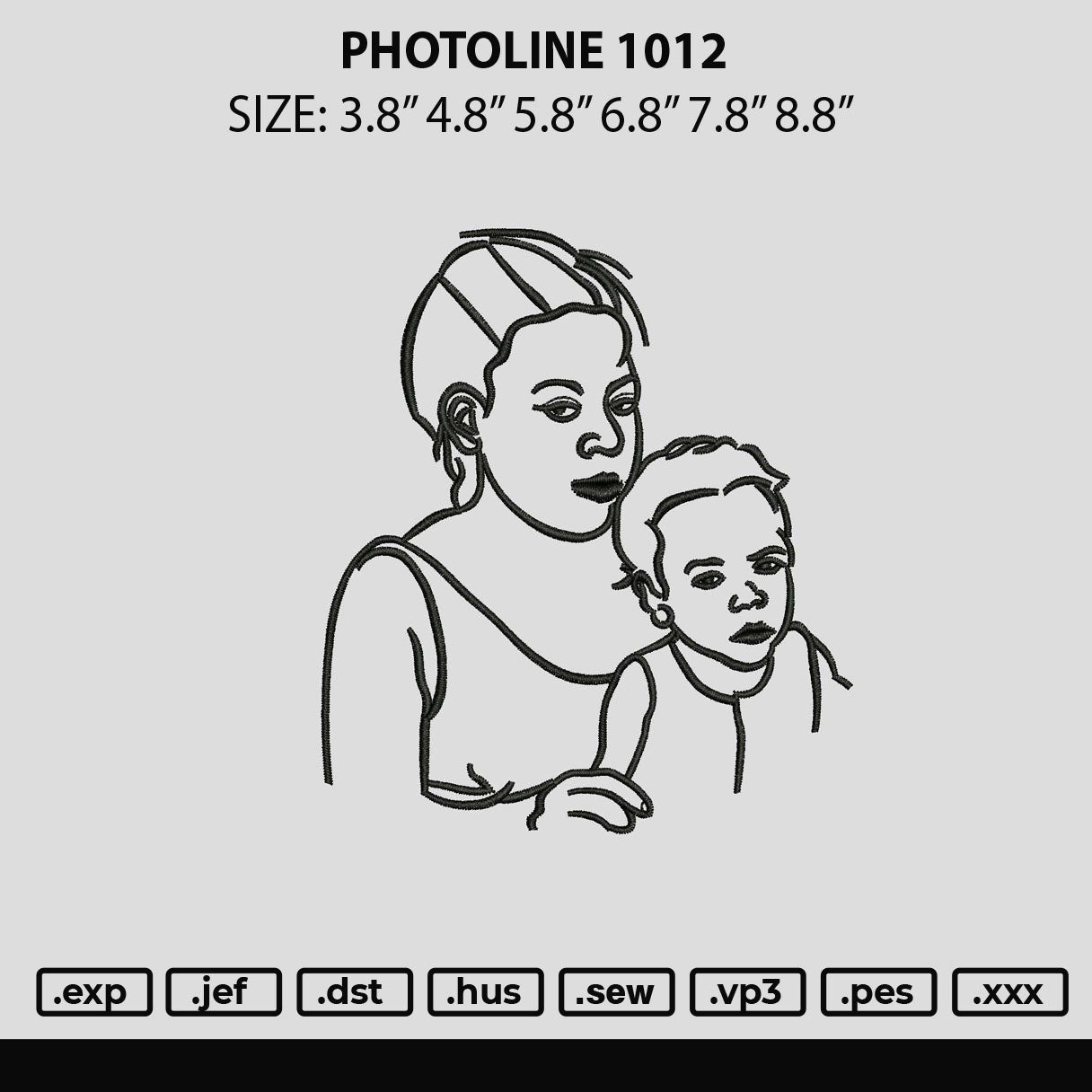 Photoline 1012 Embroidery File 6 sizes