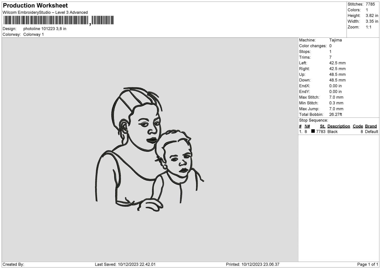 Photoline 1012 Embroidery File 6 sizes