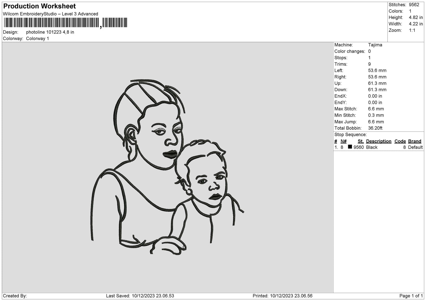 Photoline 1012 Embroidery File 6 sizes