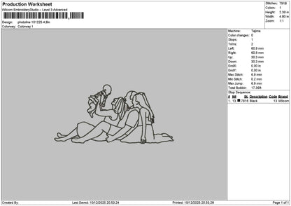 Photoline 1012 Embroidery File 6 sizes