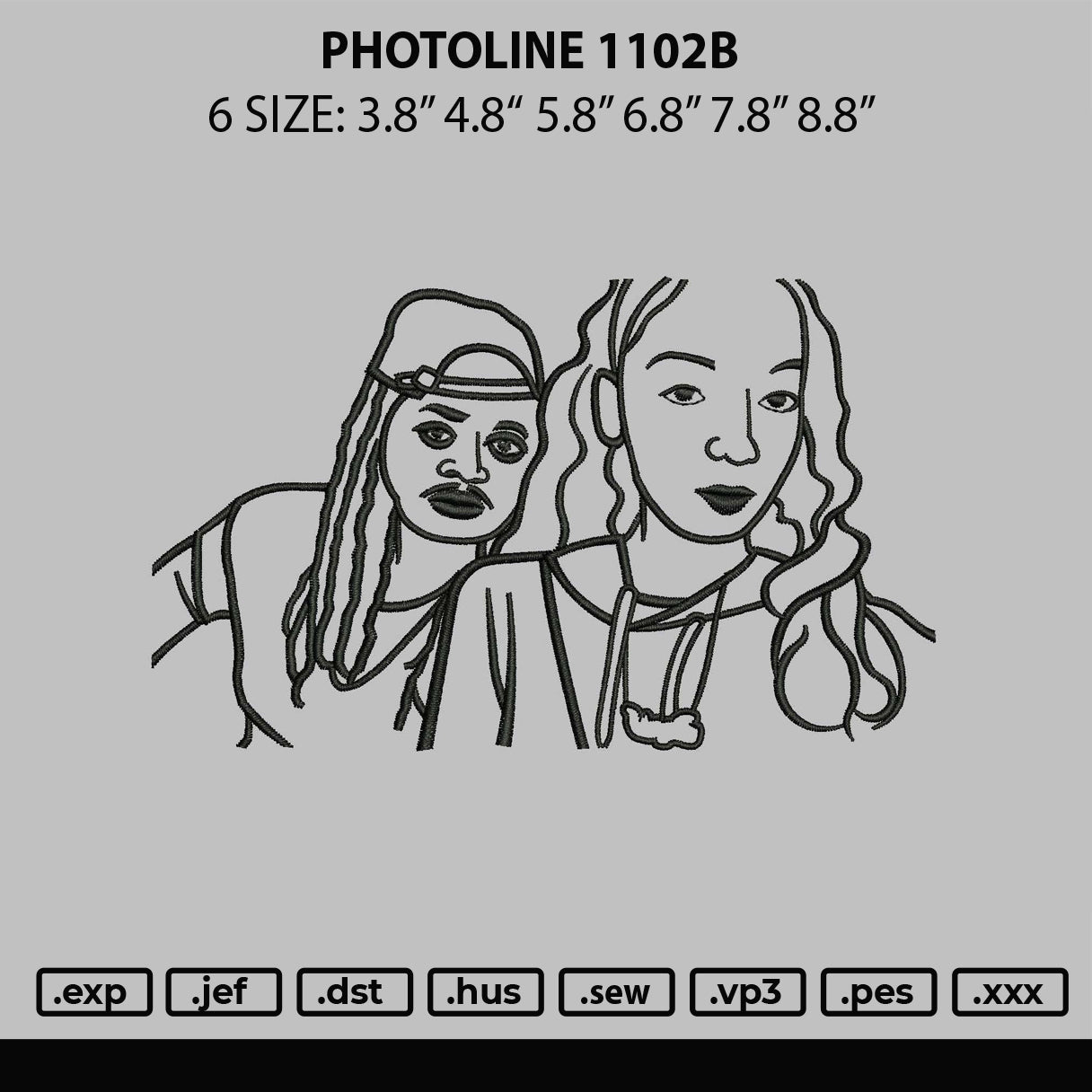 Photoline 1102 Embroidery File 6 sizes