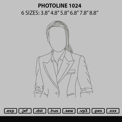 Photoline 1024 Embroidery File 6 sizes