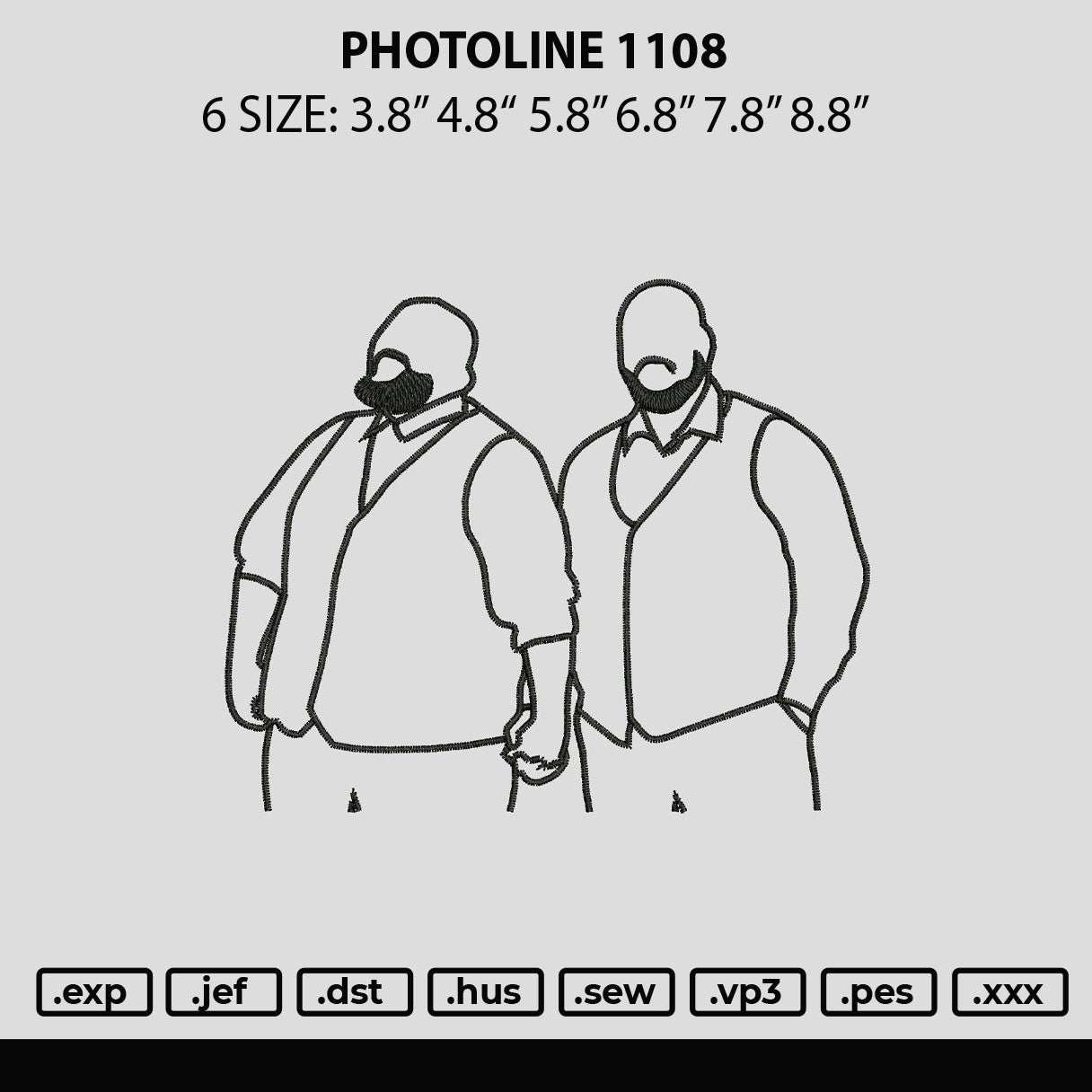 Photoline 1108 Embroidery File 6 sizes