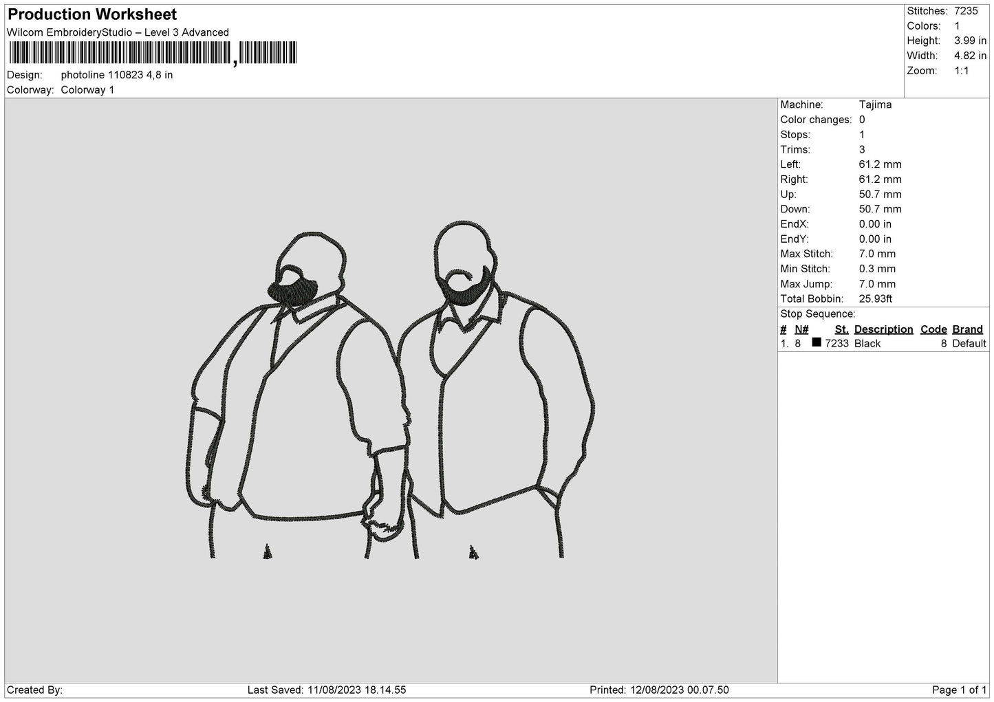 Photoline 1108 Embroidery File 6 sizes