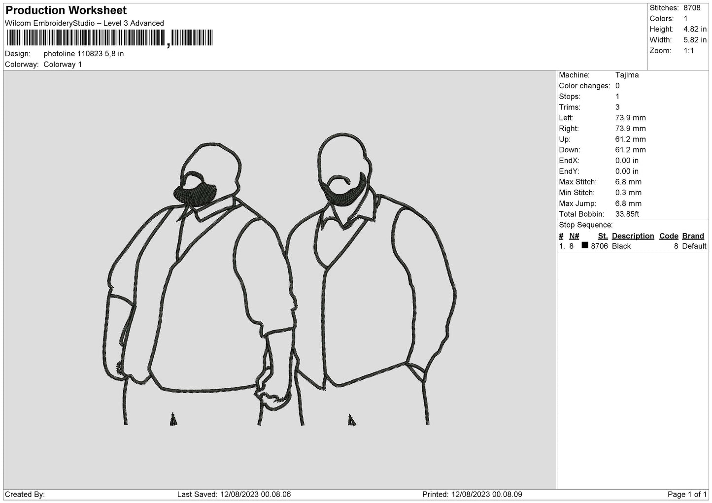Photoline 1108 Embroidery File 6 sizes
