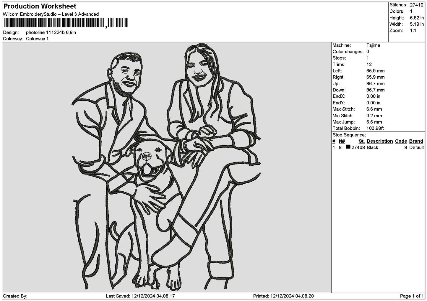 Photoline 1124b Embroidery File 6 sizes