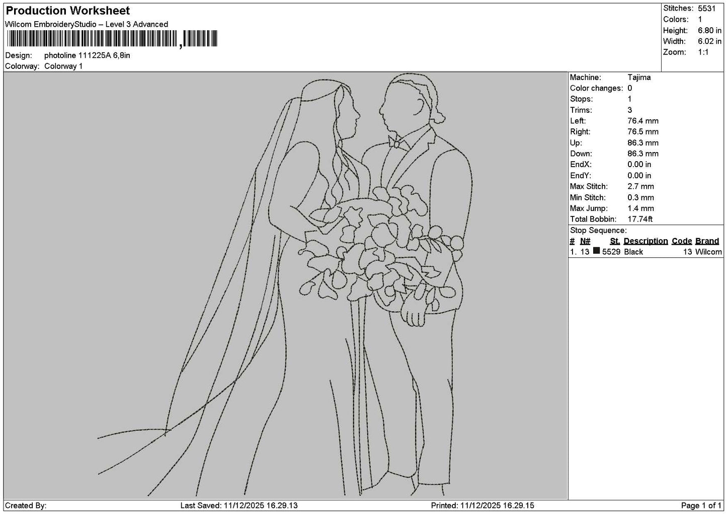 Photoline 1112a Embroidery File 6 sizes