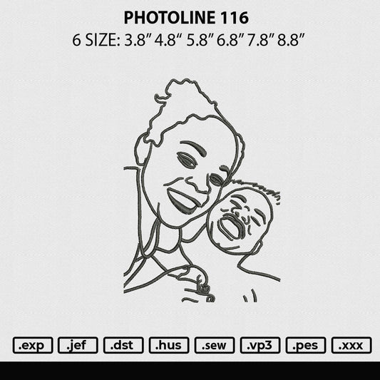 Photoline 116 Embroidery File 6 sizes