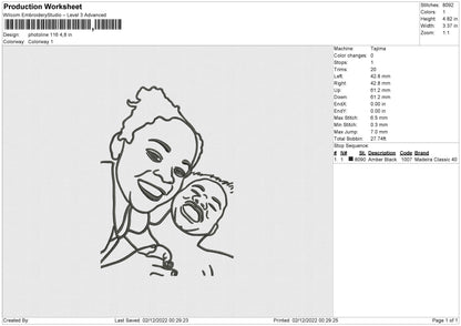 Photoline 116 Embroidery File 6 sizes