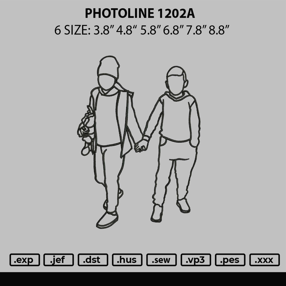 Photoline 1202a Embroidery File 6 sizes