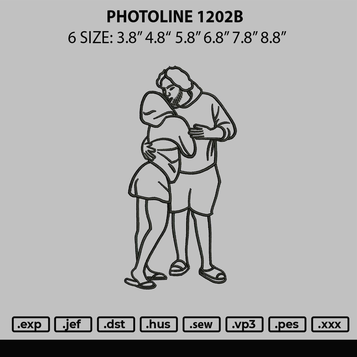 Photoline 1202b Embroidery File 6 sizes