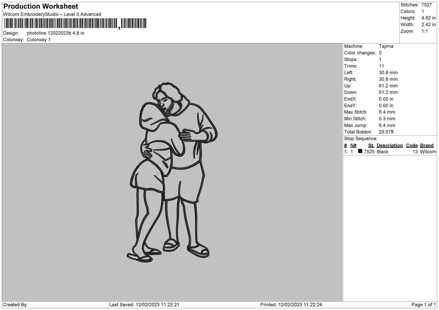 Photoline 1202b Embroidery File 6 sizes