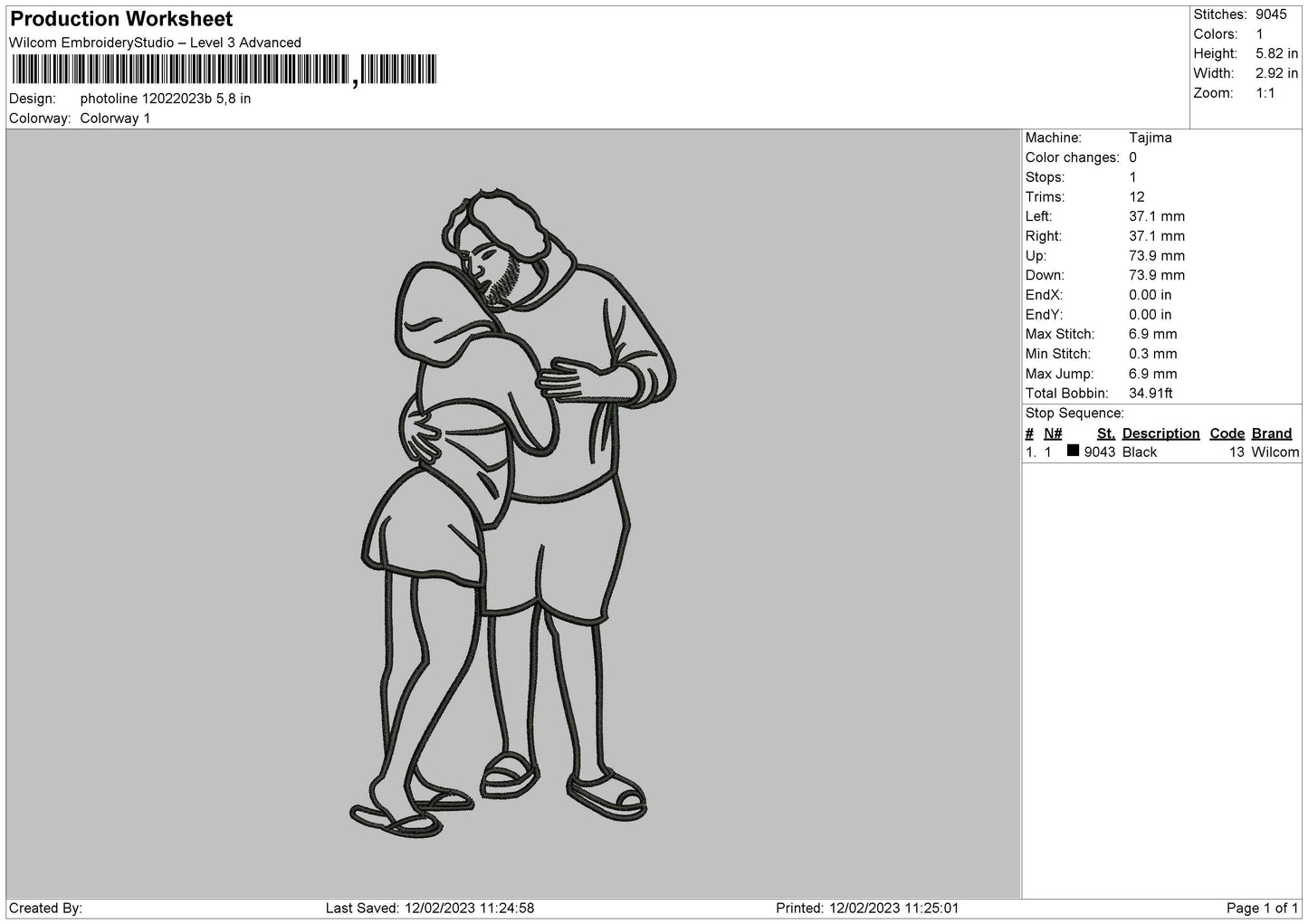 Photoline 1202b Embroidery File 6 sizes