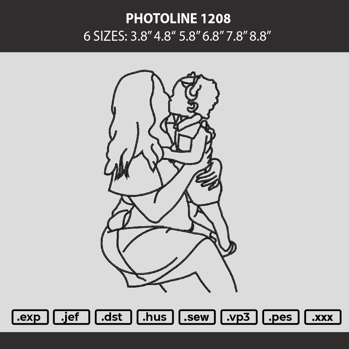 Photoline 1208 Embroidery Machine Design File 6 sizes