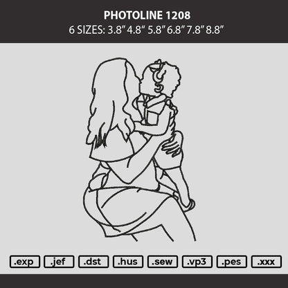 Photoline 1208 Embroidery Machine Design File 6 sizes