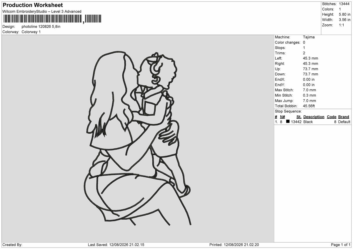 Photoline 1208 Embroidery Machine Design File 6 sizes