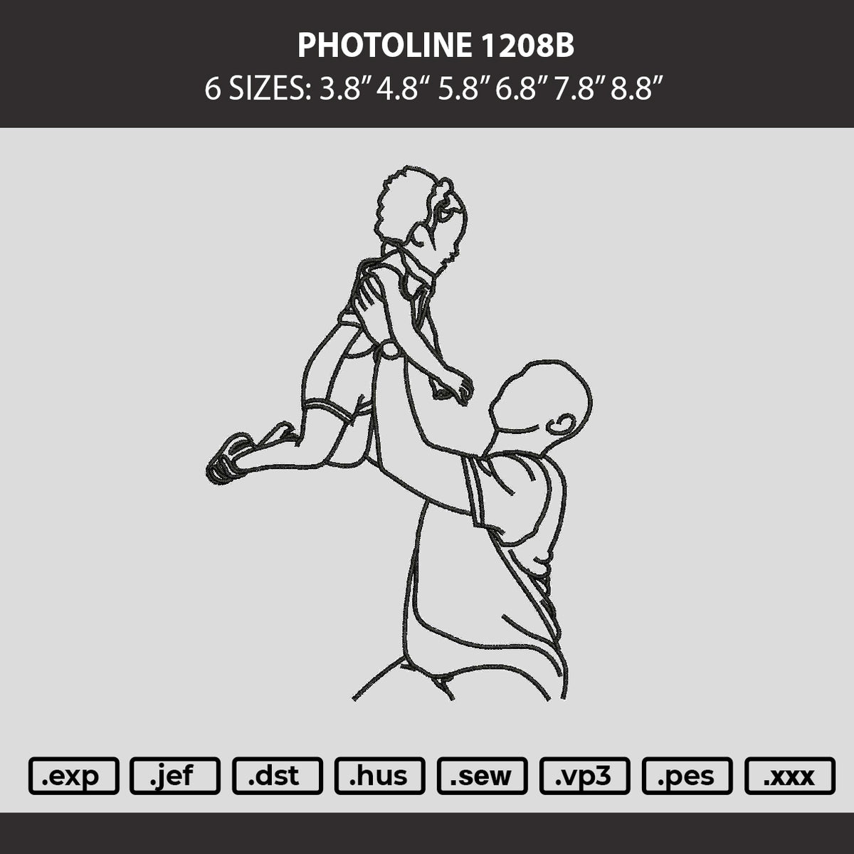 Photoline 1208b Embroidery Machine Design File 6 sizes