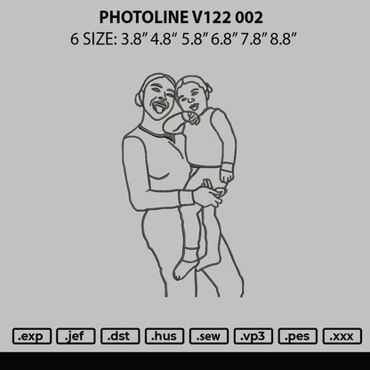 Photoline V122 002 Embroidery File 6 sizes