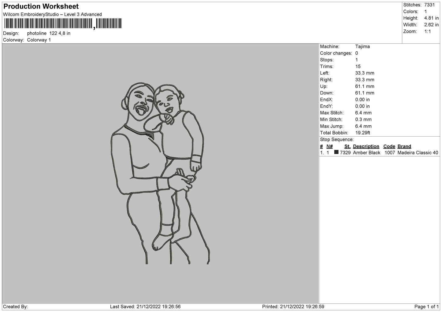 Photoline V122 002 Embroidery File 6 sizes