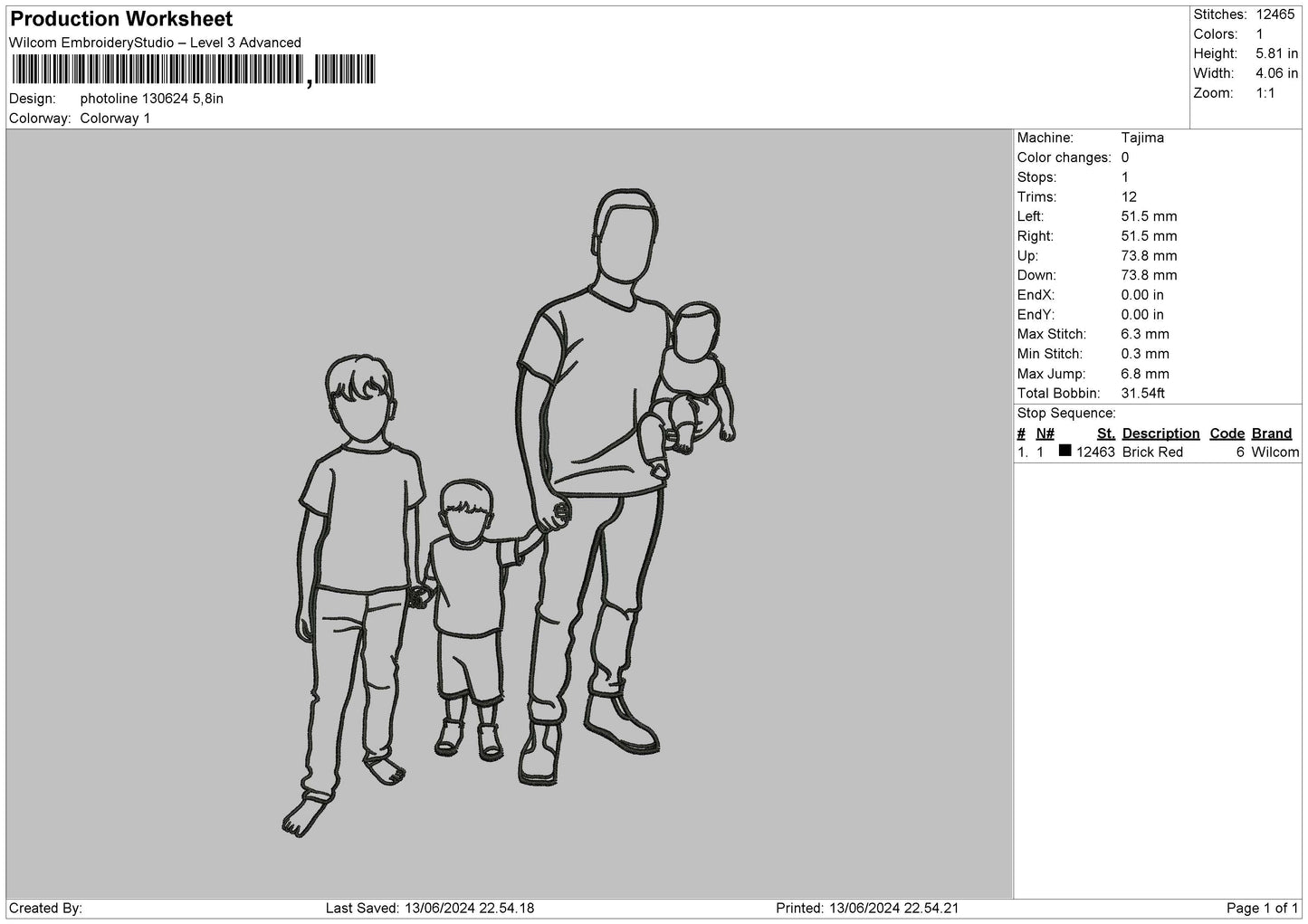 Photoline 1306 Embroidery File 6 sizes