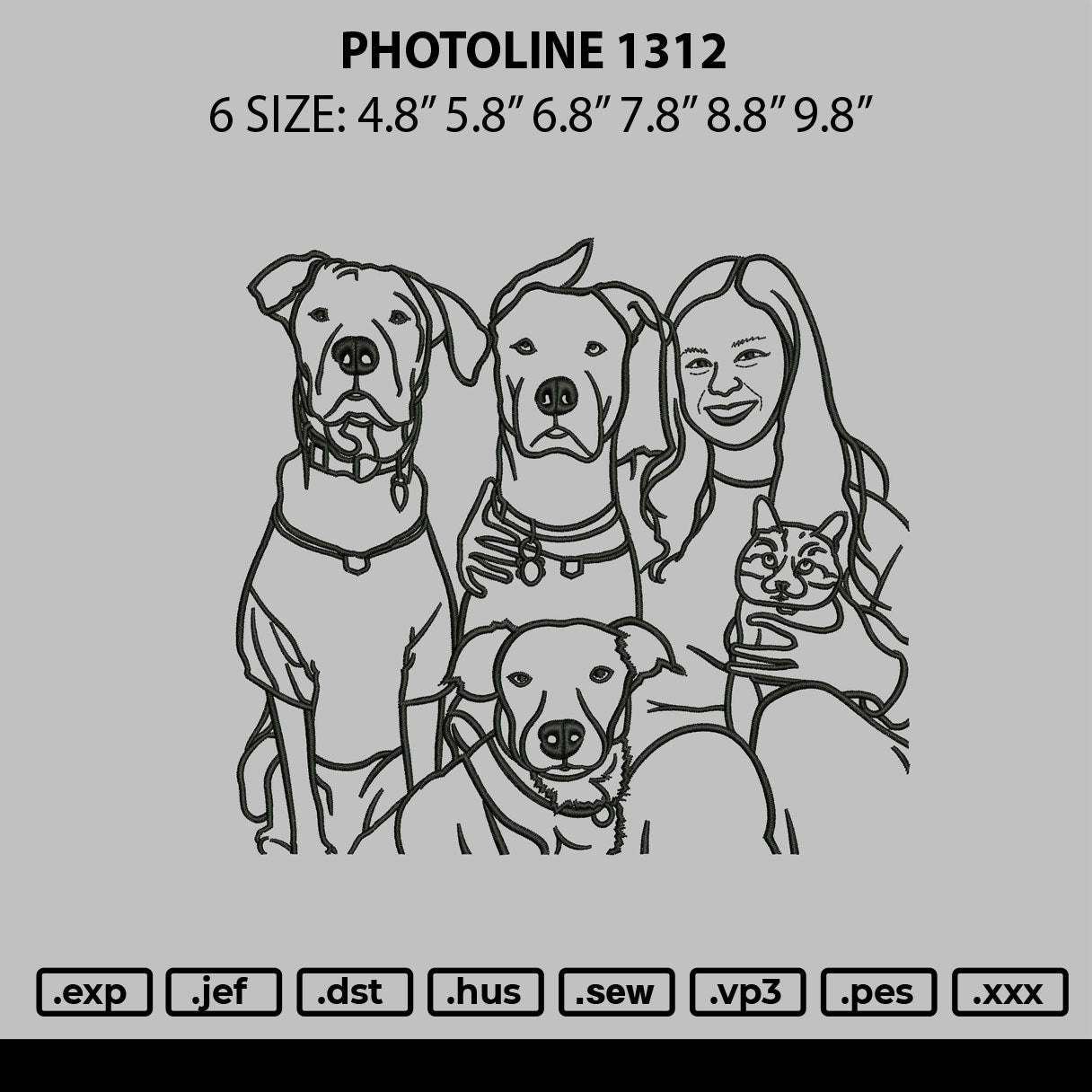 Photoline 1312 Embroidery File 6 sizes