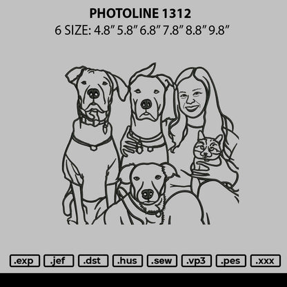 Photoline 1312 Embroidery File 6 sizes