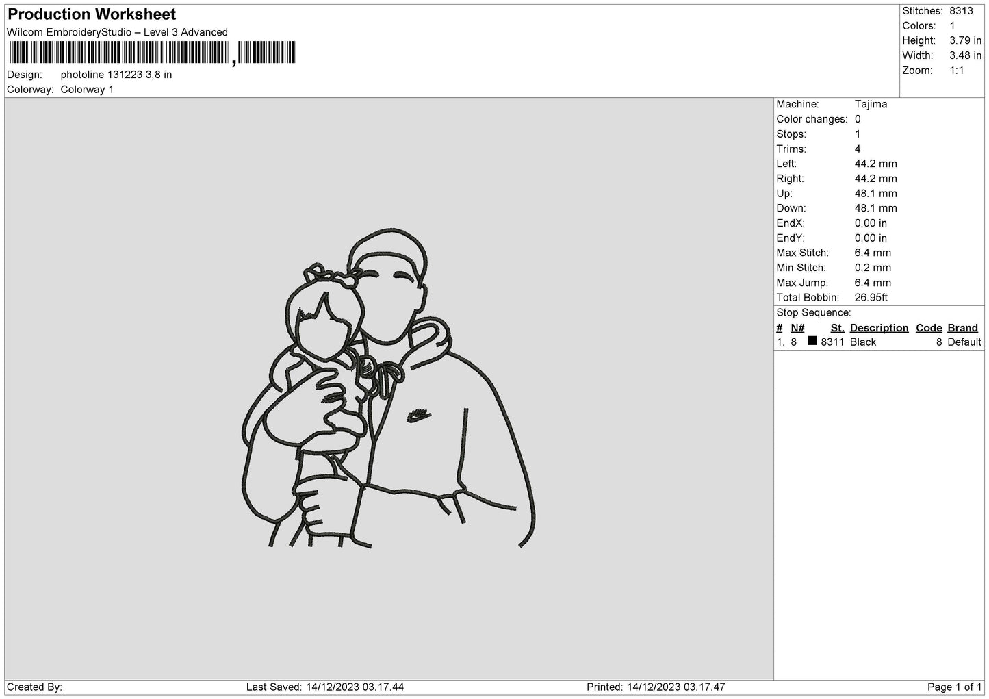 Photoline 1323 Embroidery File 6 sizes