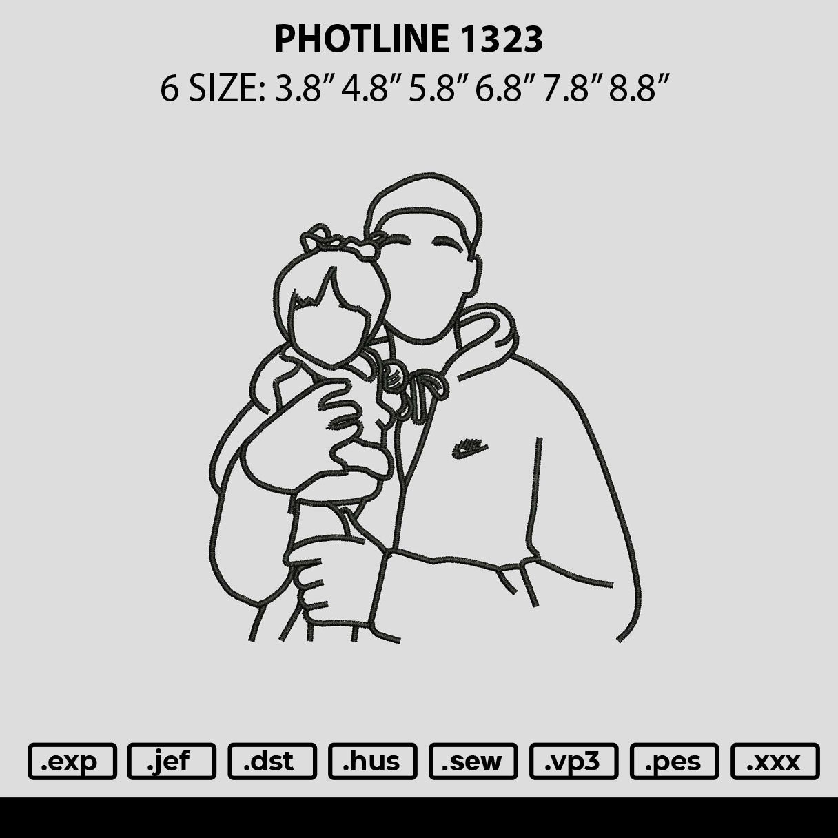 Photoline 1323 Embroidery File 6 sizes
