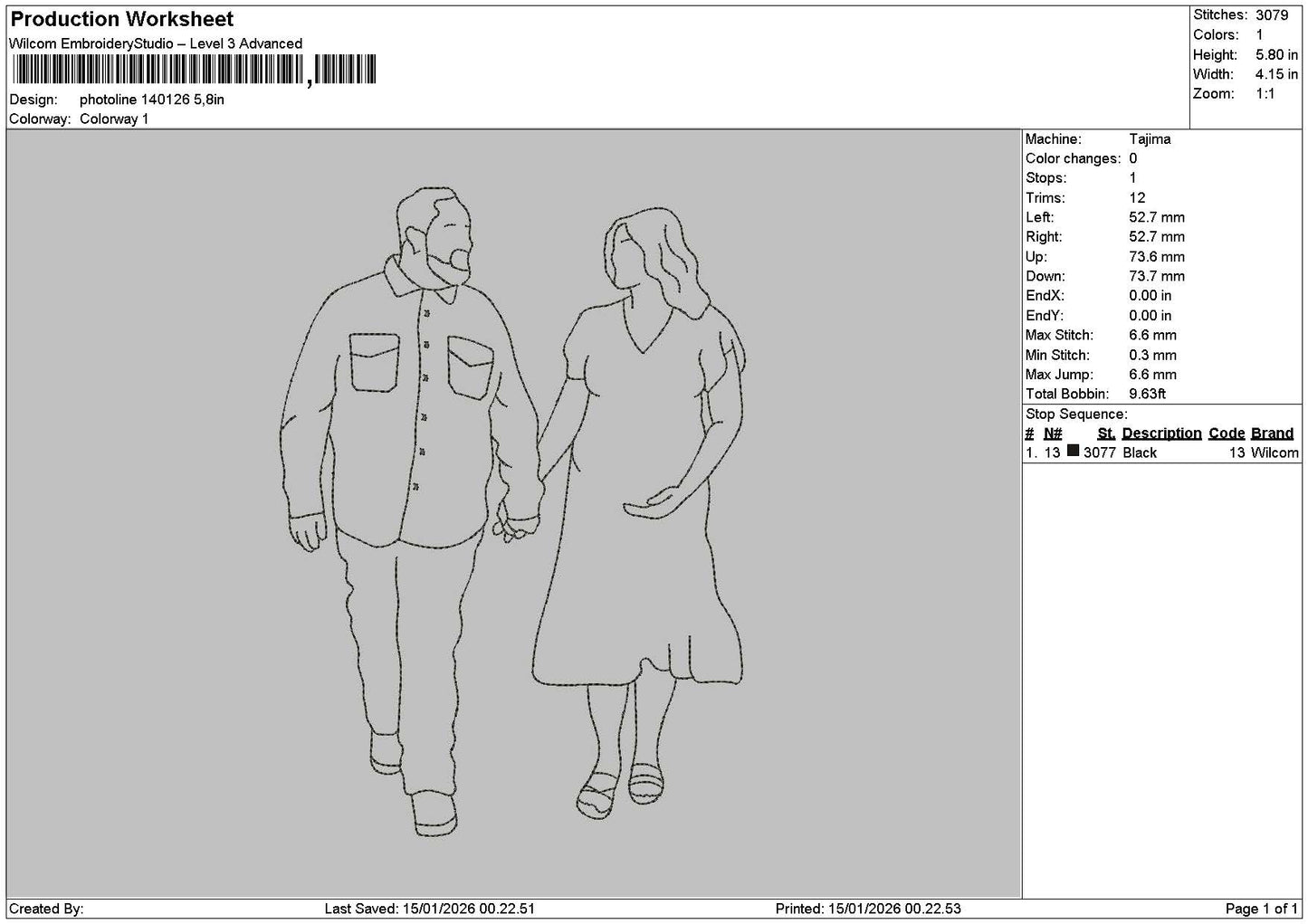 Photoline 1401 Embroidery File 6 sizes