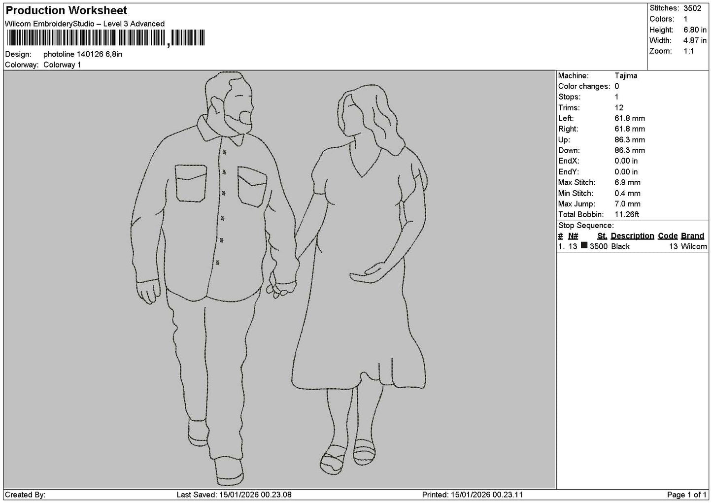 Photoline 1401 Embroidery File 6 sizes
