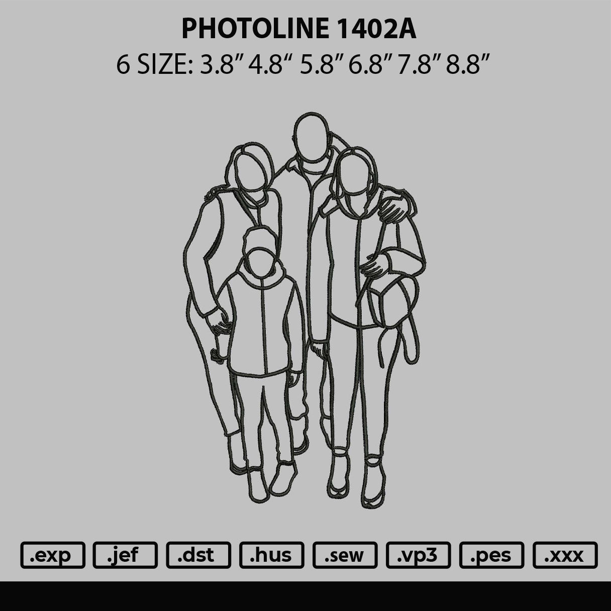 Photoline 1402 Embroidery File 6 sizes