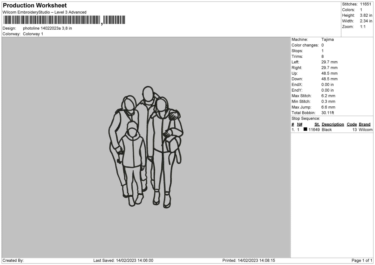Photoline 1402 Embroidery File 6 sizes