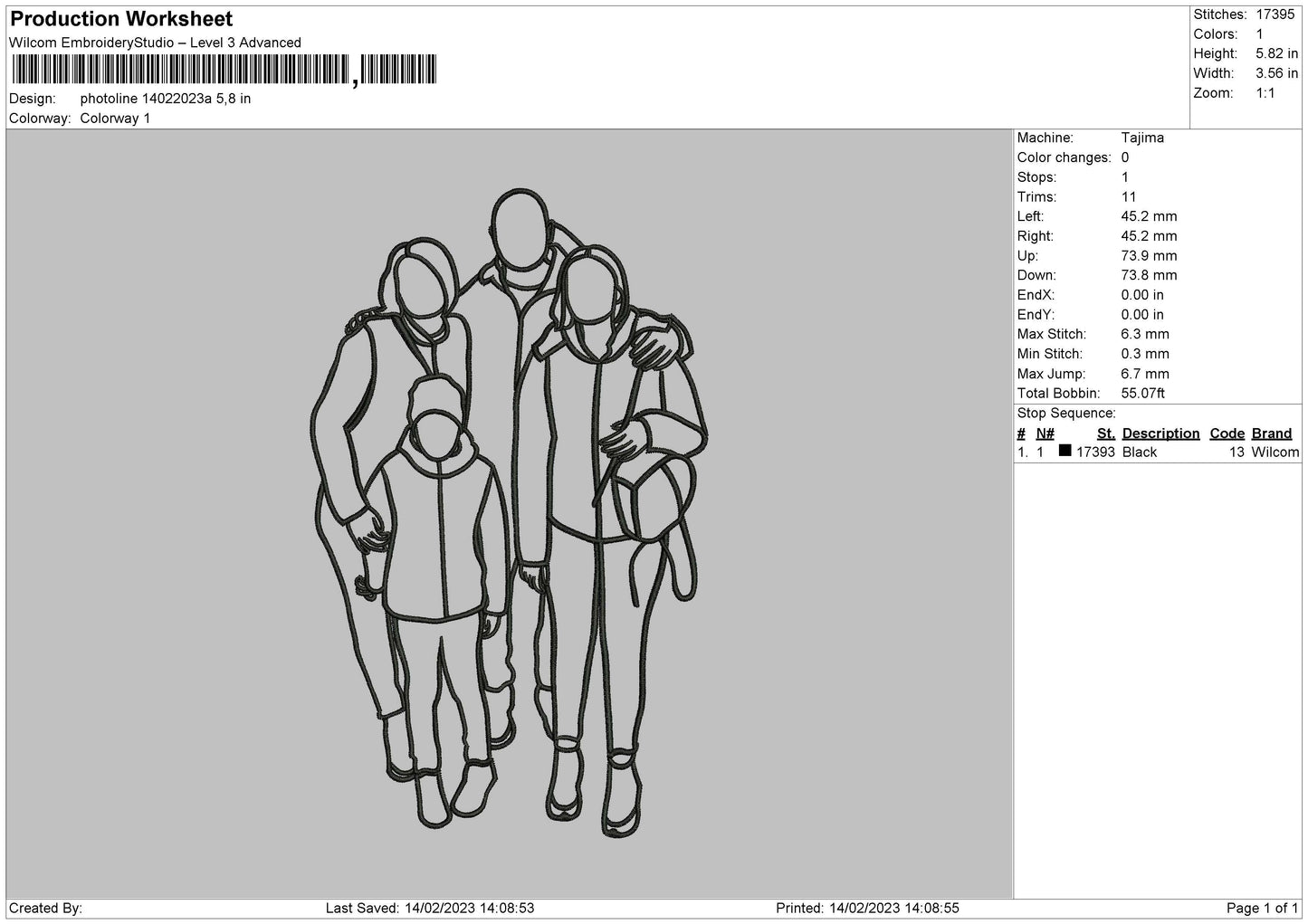Photoline 1402 Embroidery File 6 sizes
