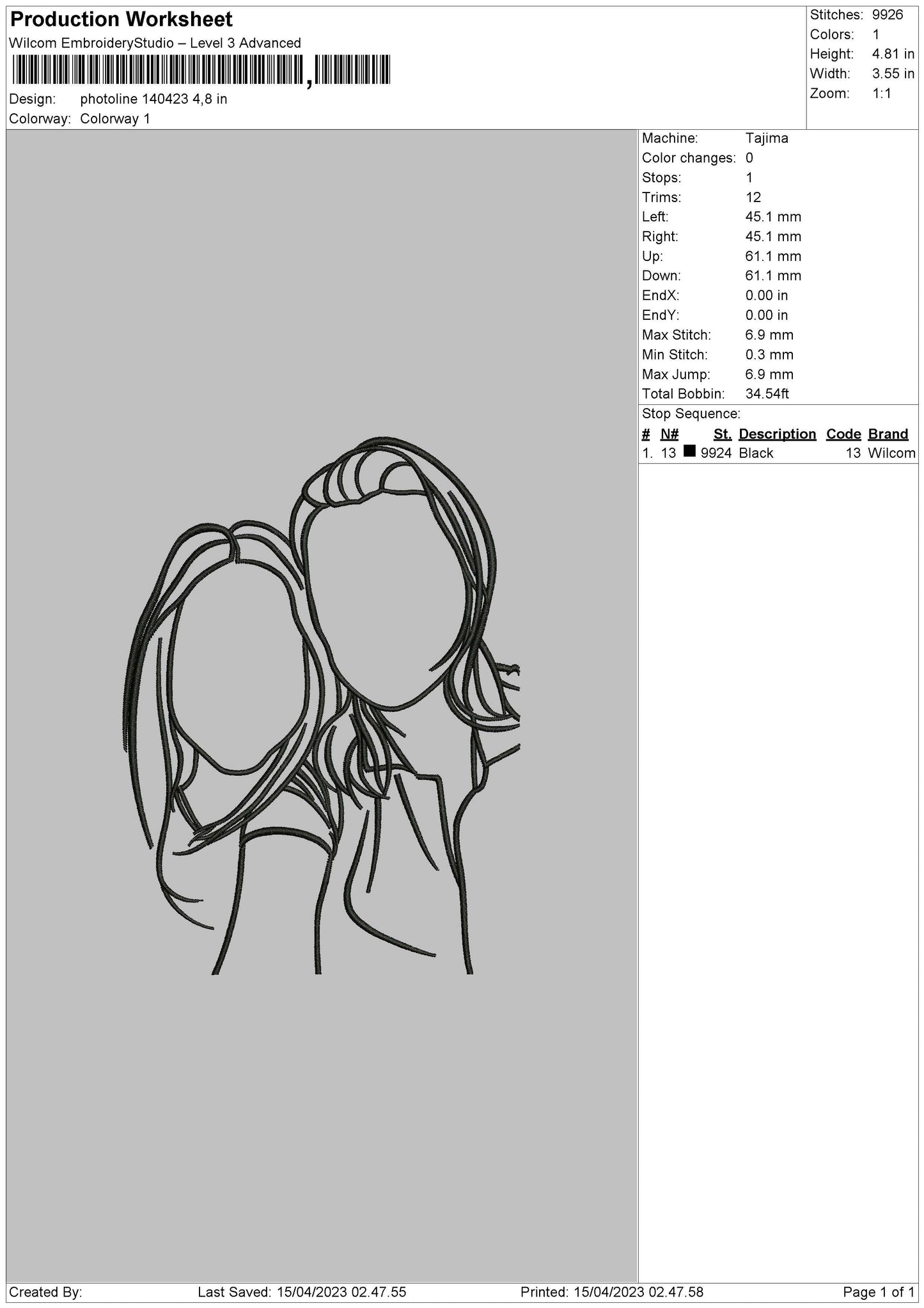 Photoline 1404 Embroidery File 6 sizes