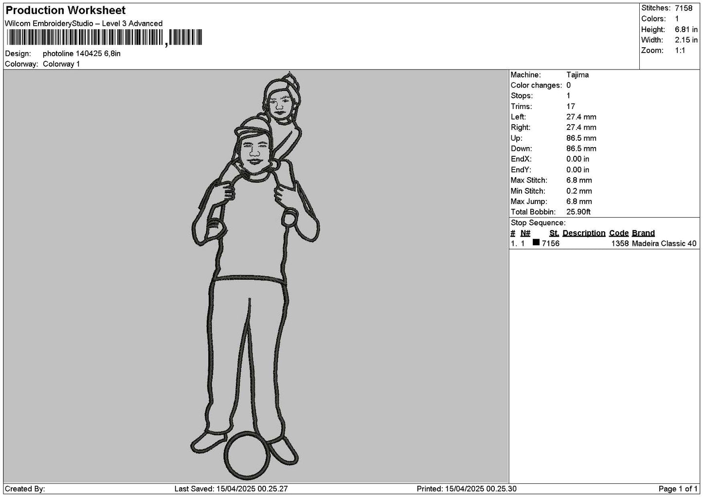 Photoline 1404 Embroidery File 6 sizes