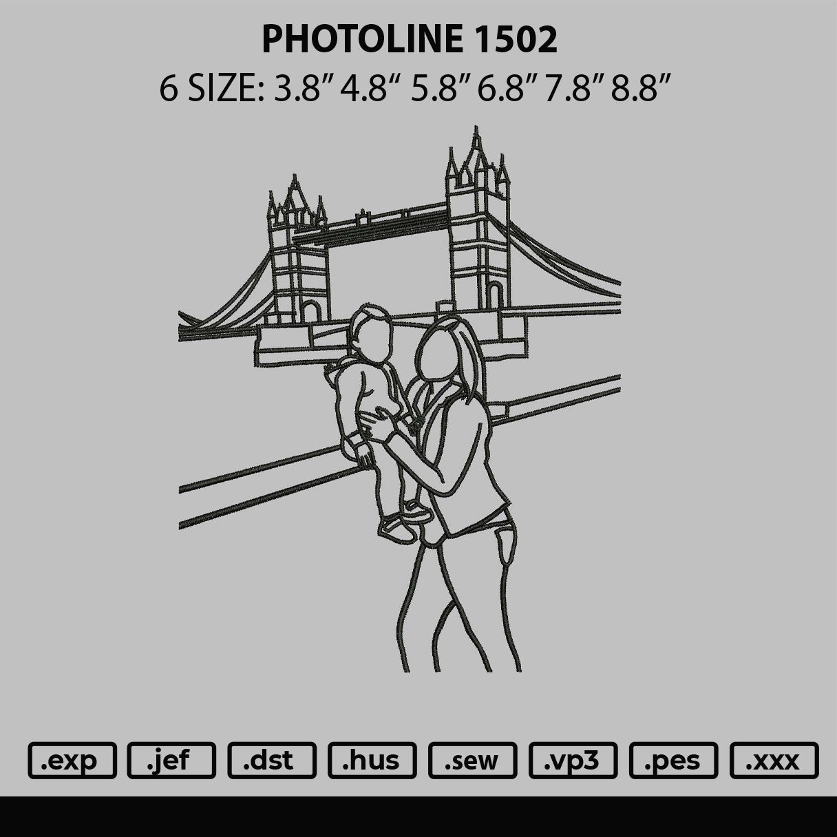 Photoline 1502 Embroidery File 6 sizes