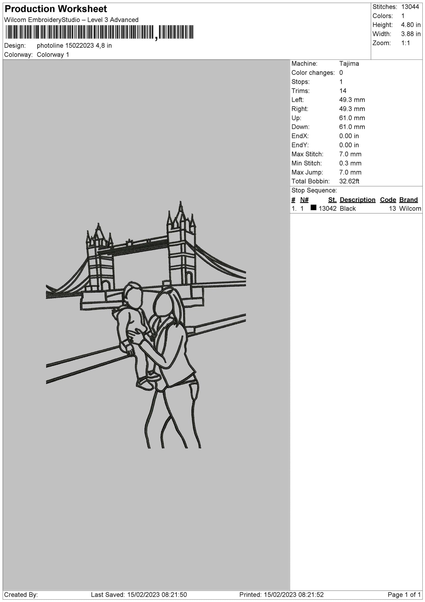 Photoline 1502 Embroidery File 6 sizes