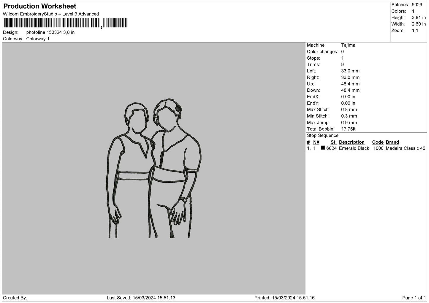 Photoline 1503 Embroidery File 6 sizes