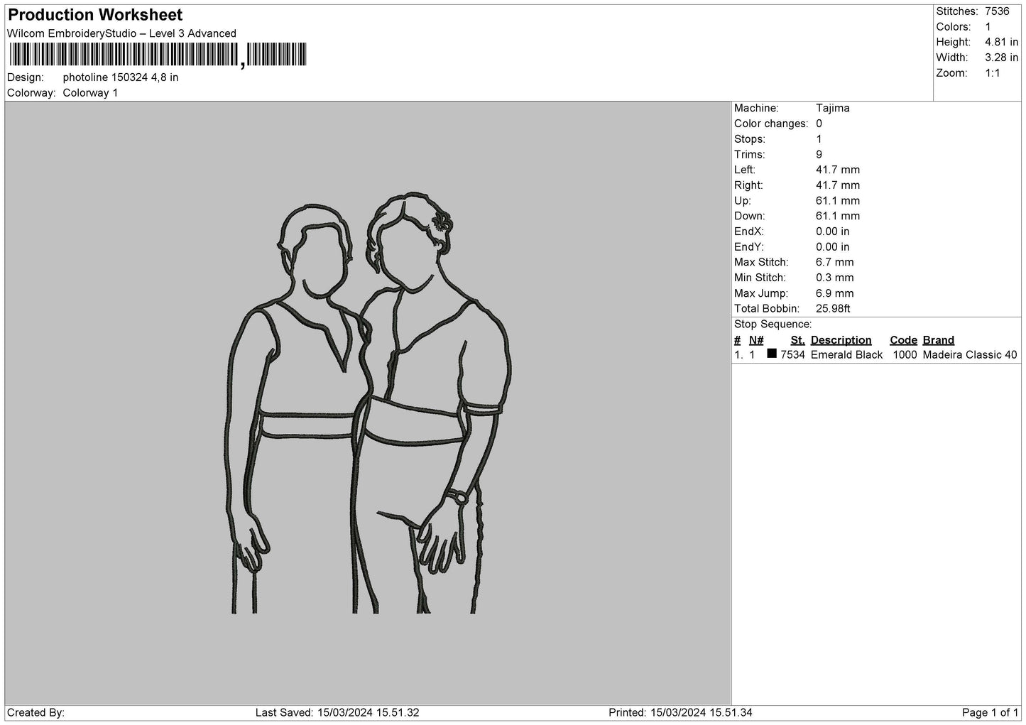 Photoline 1503 Embroidery File 6 sizes