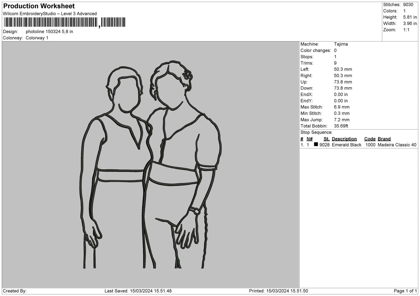 Photoline 1503 Embroidery File 6 sizes