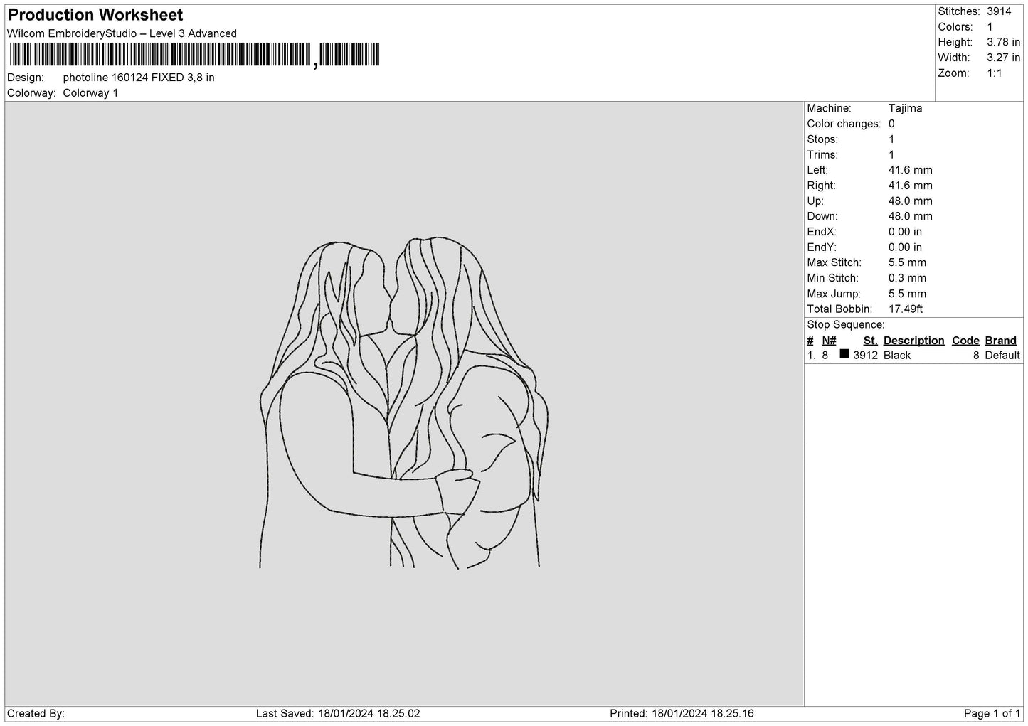 Photoline 1601 Embroidery File 6 sizes