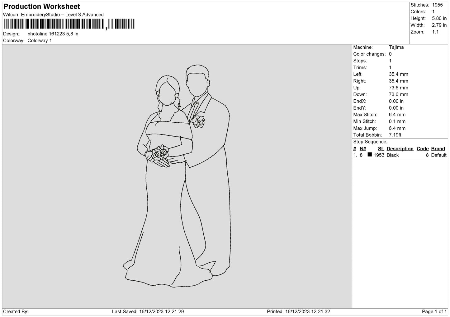 Photoline 1612 Embroidery File 6 sizes