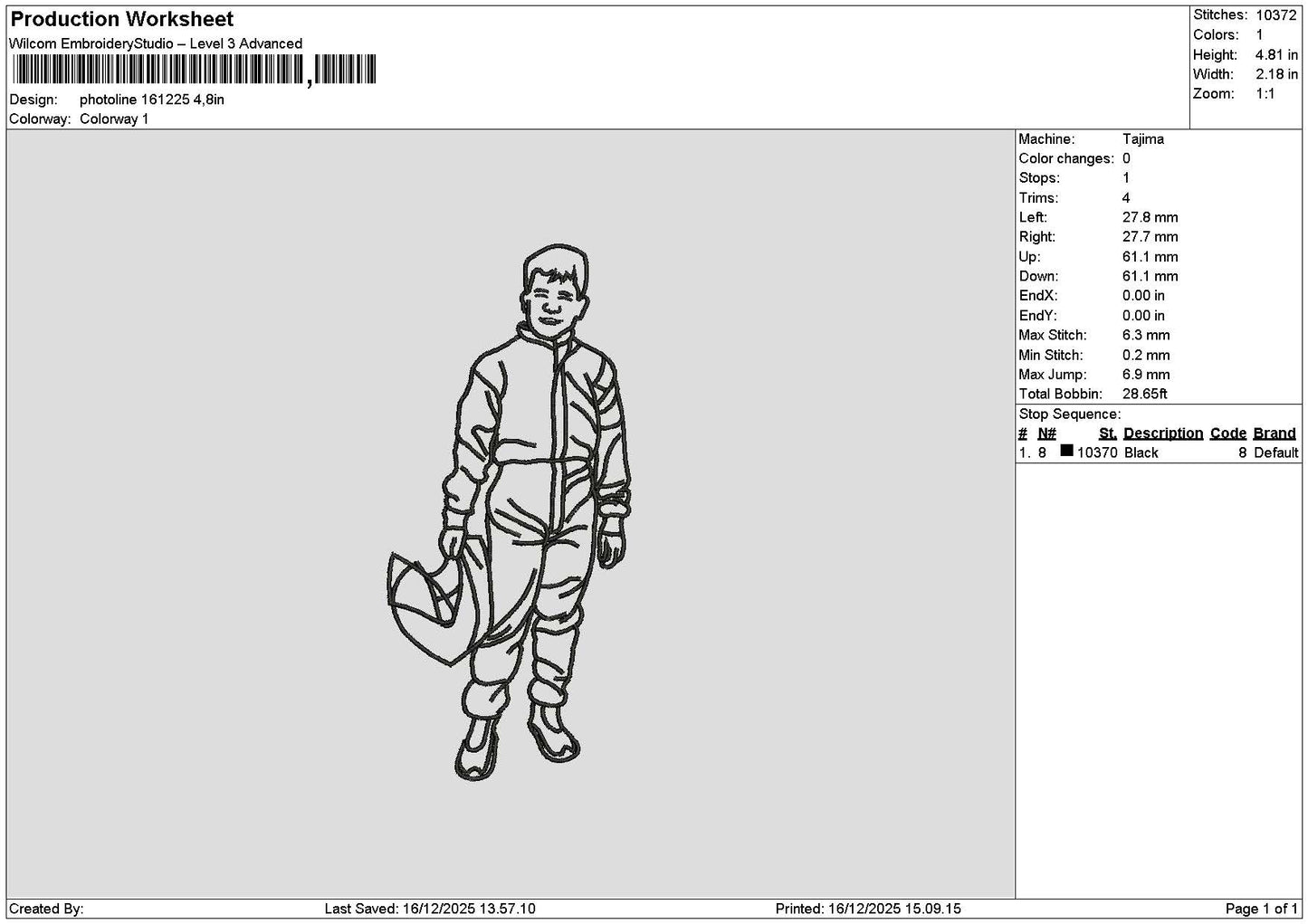 Photoline1612 Embroidery File 6 sizes