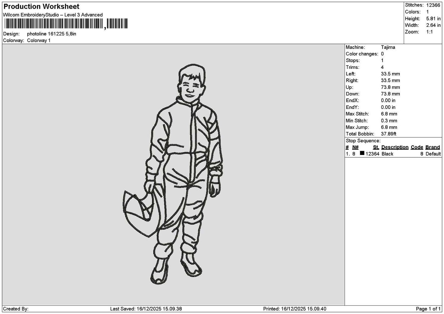 Photoline1612 Embroidery File 6 sizes