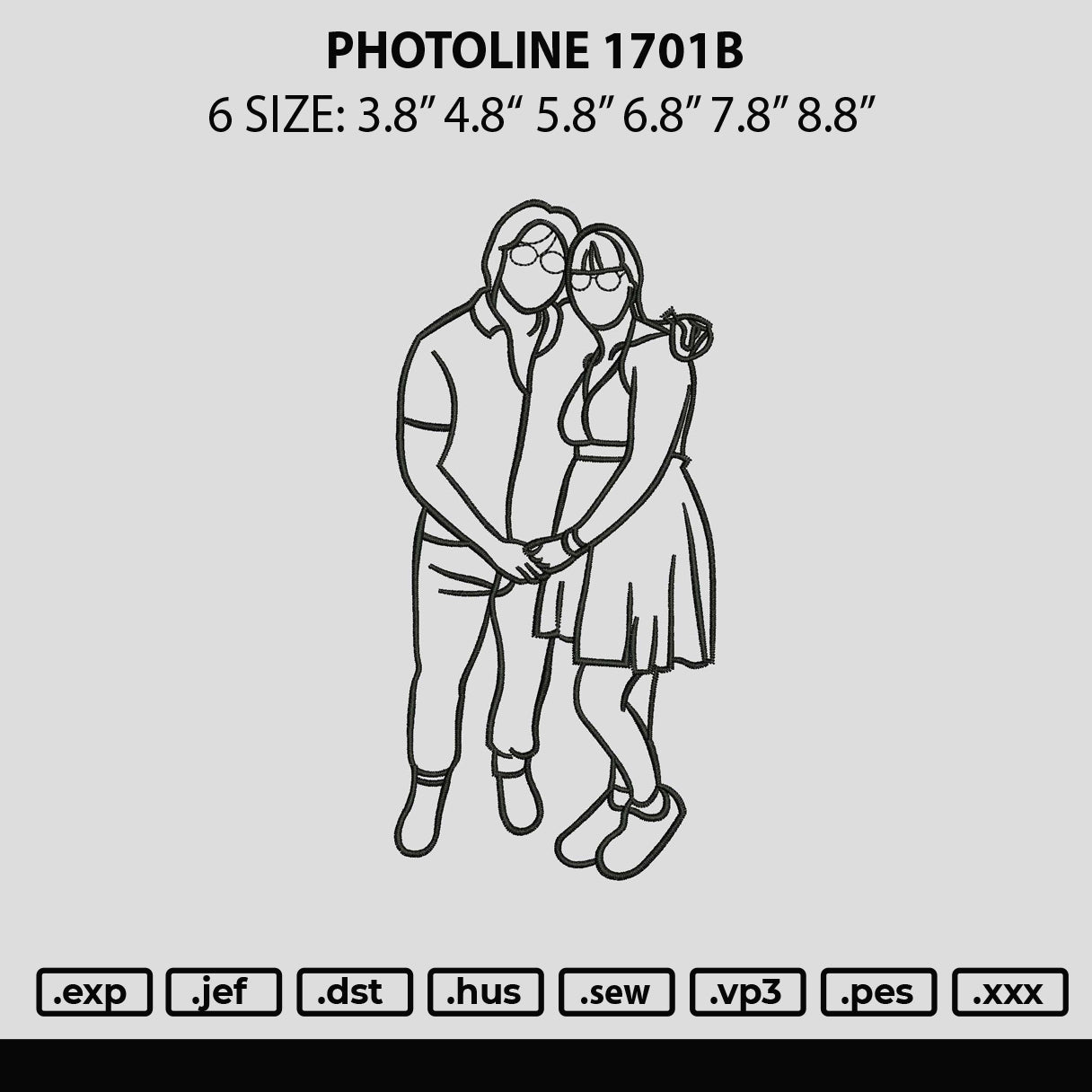 Photoline 1701b Embroidery File 6 sizes