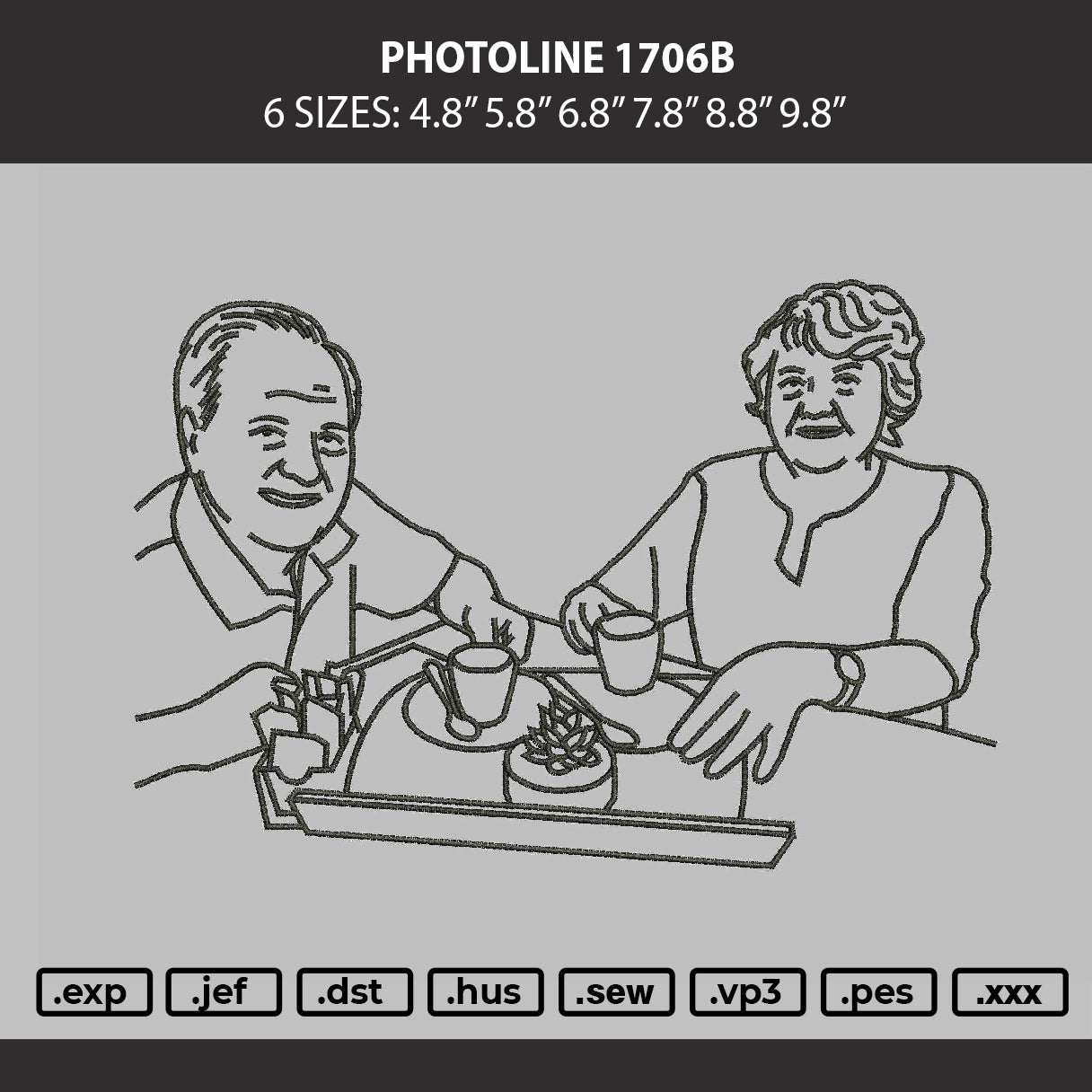 Photoline 1706b Embroidery Machine Design File 6 sizes